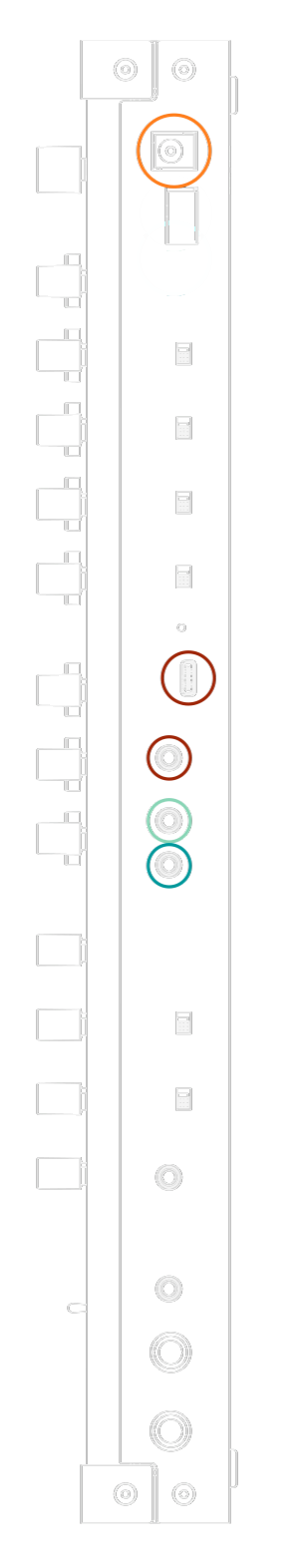 ALT back panel diagram with the inputs highlighted