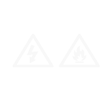 Electrical hazard and fire hazard warning symbols