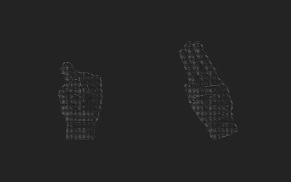 hand — the terminal remembering what hands look like. not always polite.